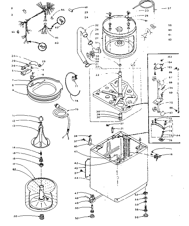 Kenmore 1105805301 machine sub-assembly diagram