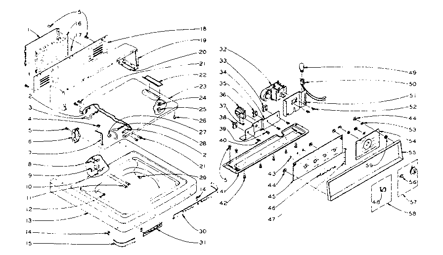 Kenmore 1105805301 machine top assembly diagram
