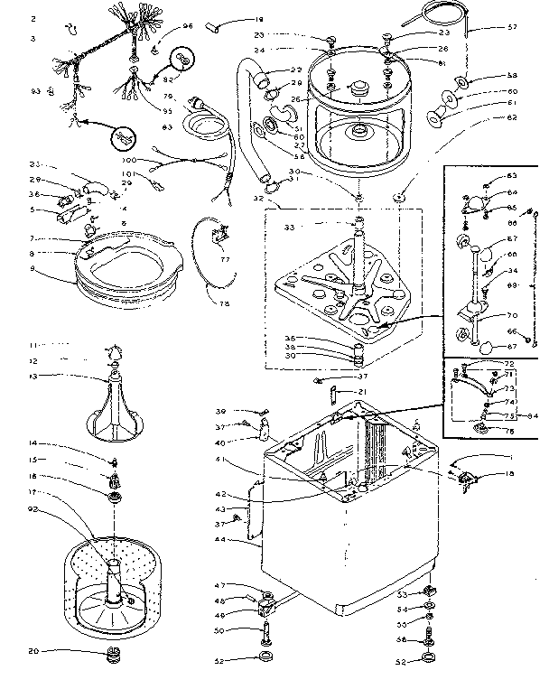 Kenmore 1105805302 machine sub-assembly diagram