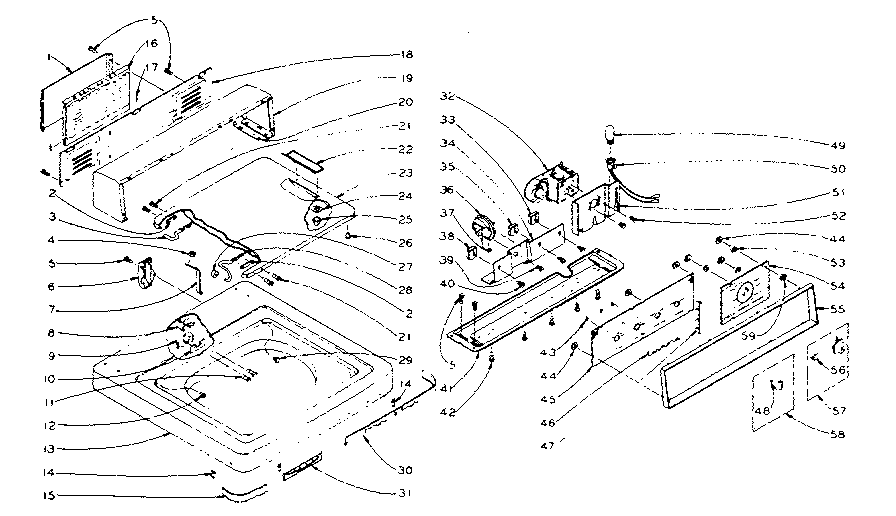 Kenmore 1105805302 machine top assembly diagram