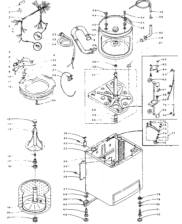 Kenmore 1105804550 machine sub-assembly diagram