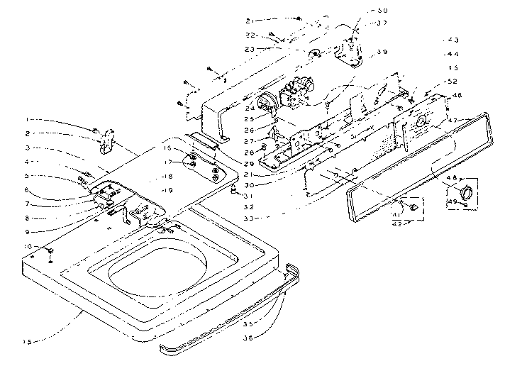 Kenmore 1105804550 machine top assembly diagram