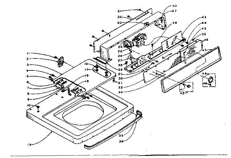 Kenmore 1105804551 machine top assembly diagram