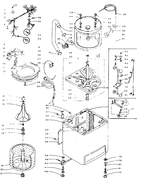 Kenmore 1105805752 machine sub-assembly diagram