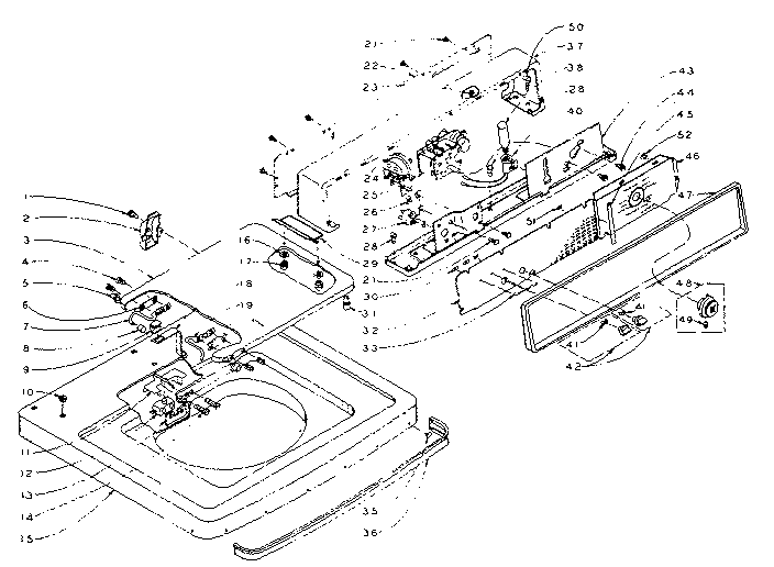Kenmore 1105805752 machine top assembly diagram