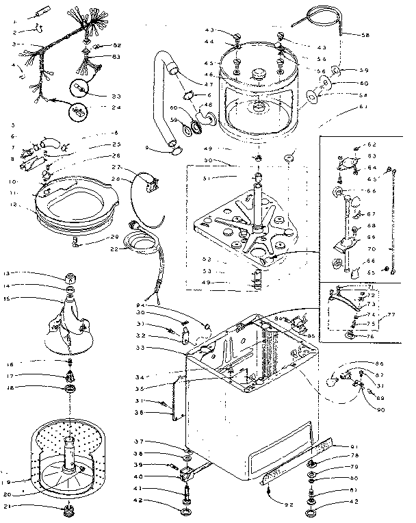 Kenmore 1105805802 machine sub-assembly diagram