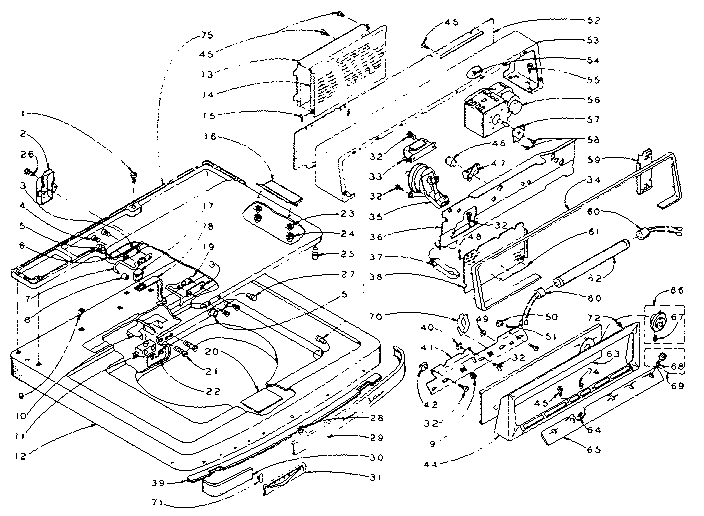 Kenmore 1105805802 machine top assembly diagram