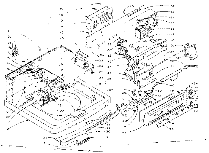 Kenmore 1105804854 machine top assembly diagram