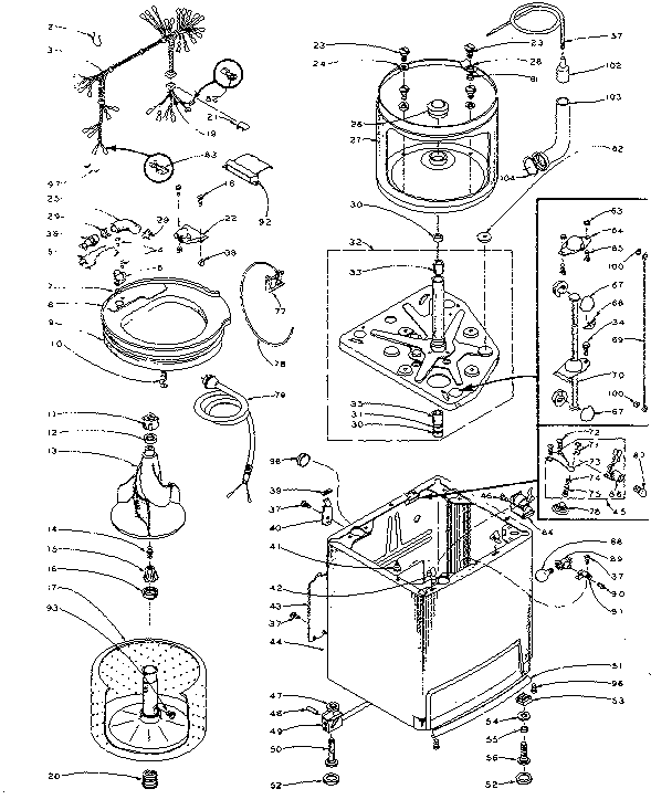 Kenmore 1105804953 machine sub-assembly diagram