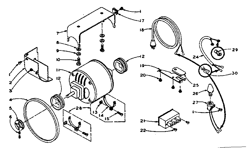 Kenmore 1105806900 motor - mountings - wiring diagram