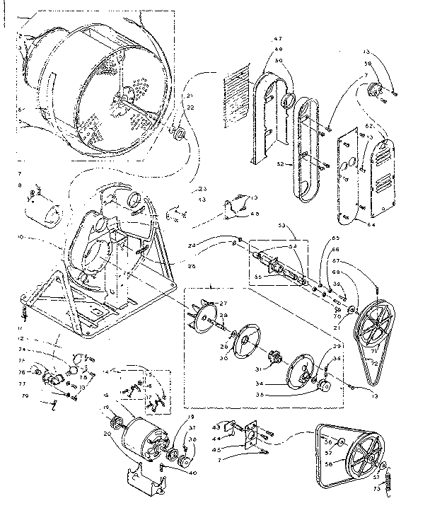 Kenmore 1105807500 base and bulkhead assembly diagram
