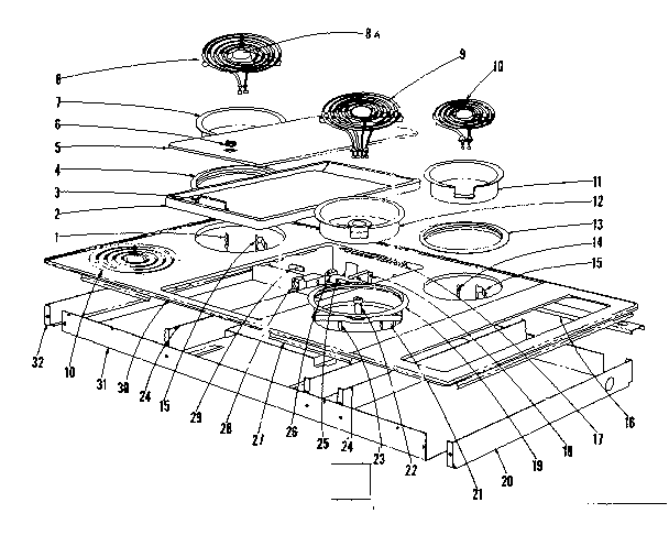 Kenmore 10141748 cook top section diagram