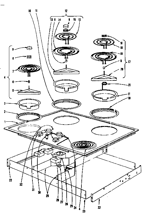 Kenmore 10143521 cooktop diagram