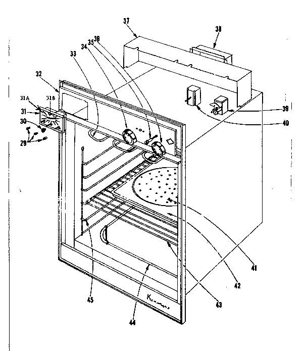 Kenmore 10144010 oven assembly section diagram