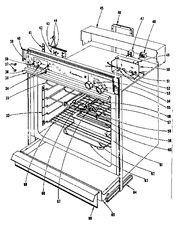 Kenmore 10145410 oven assembly section diagram