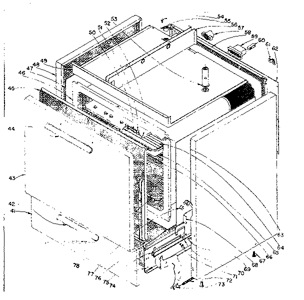 Kenmore 101916580 cabinet diagram