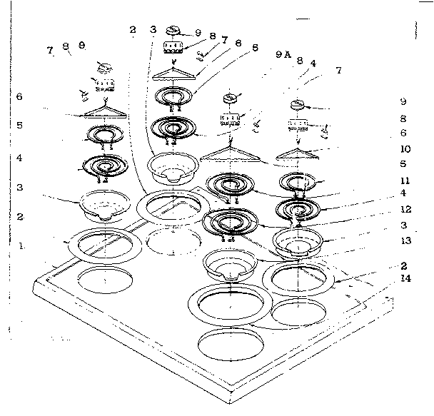 Kenmore 101931580 main top section diagram