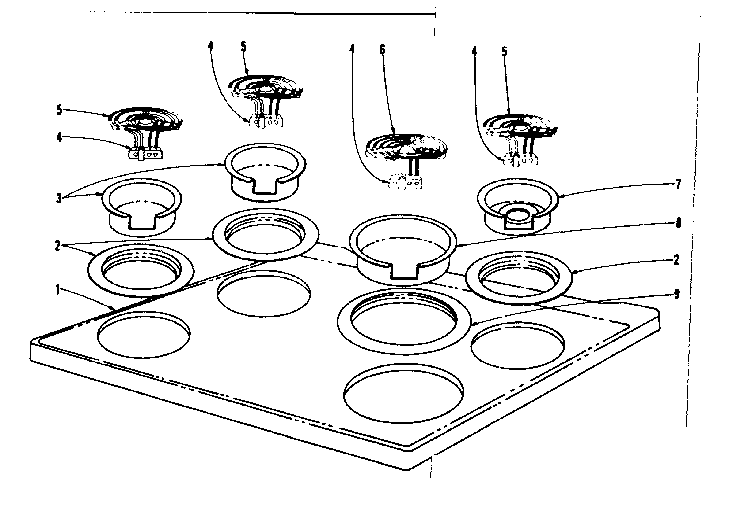Kenmore 101935620 cook top section diagram