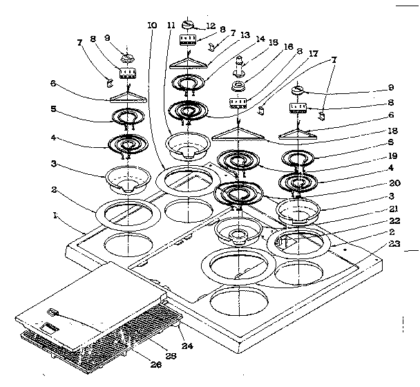 Kenmore 101937580 main top section diagram