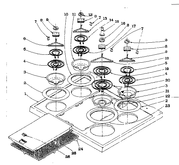 Kenmore 101937581 main top section diagram