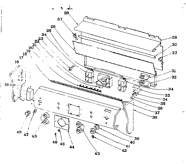 Kenmore 101962587 control panel diagram
