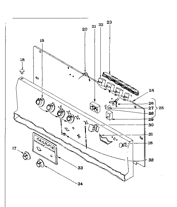 Kenmore 101963582 backguard section diagram