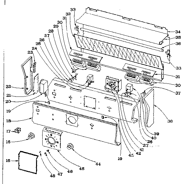 Kenmore 101964580 control panel diagram