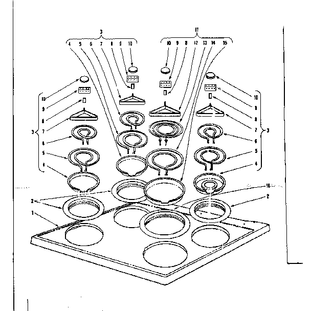 Kenmore 101964600 cook top section diagram
