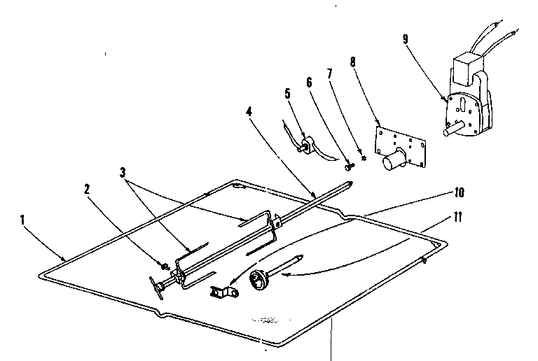Kenmore 101965630 accessory - rotisserie diagram