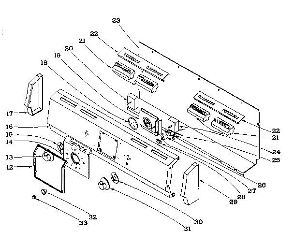 Kenmore 101969580 control panel diagram