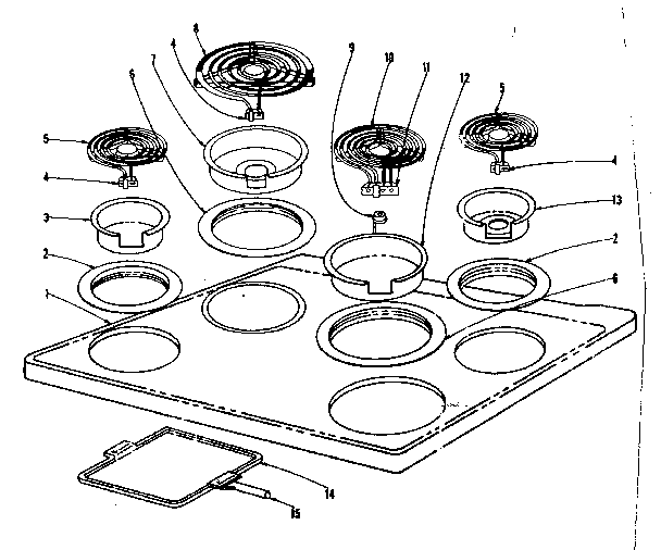 Kenmore 101967630 cook top section diagram