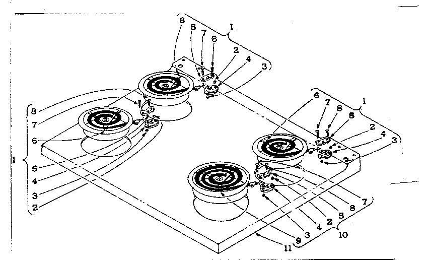 Kenmore 101969586 cook top section diagram