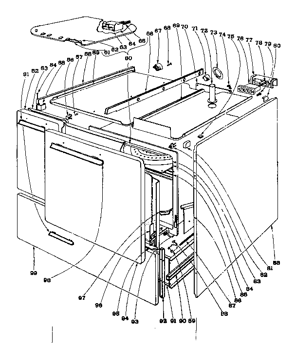 Kenmore 101977590 cabinet diagram