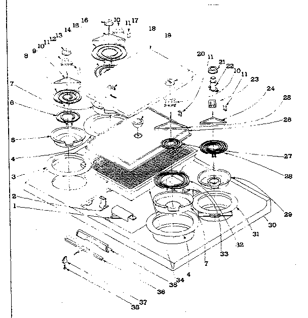 Kenmore 101978580 cooktop diagram