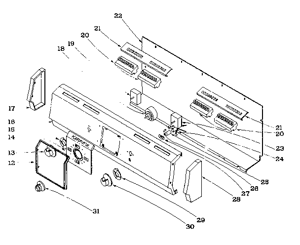 Kenmore 101989585 control panel diagram