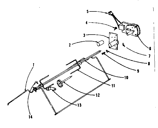 Kenmore 1019326500 accessory - rotisserie diagram