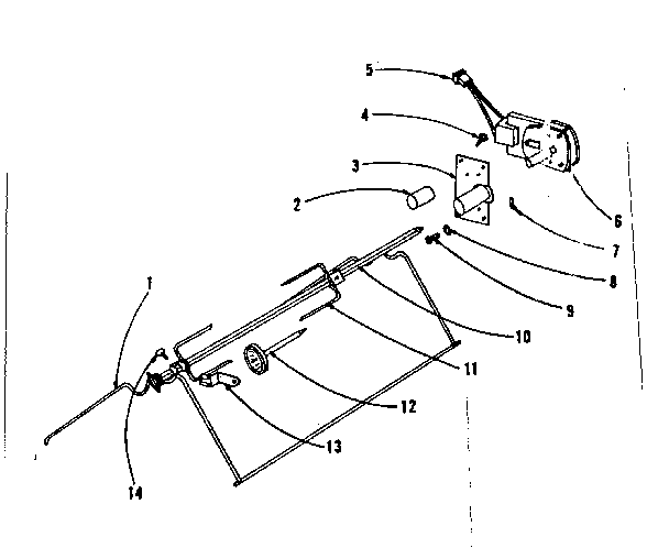 Kenmore 1019336540 accessory - rotisserie diagram
