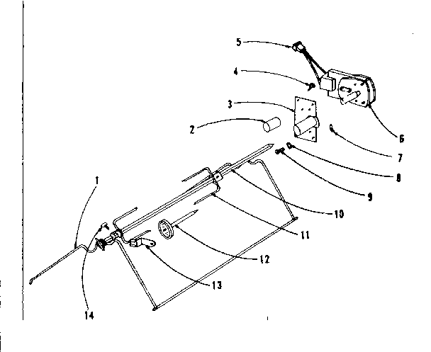 Kenmore 1019356540 accessory - rotisserie diagram