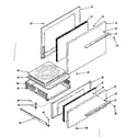 Kenmore 1197048510 oven door and broiler sections diagram