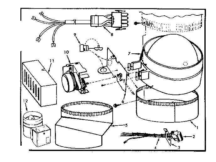 Kenmore 867767060 power vent damper - wiring kit - (flair only) diagram