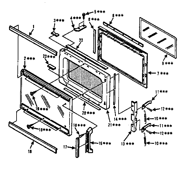 Kenmore 5668762781 door parts diagram