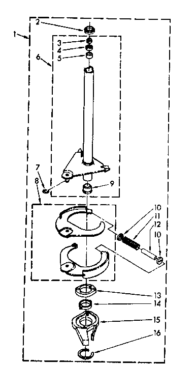 Kenmore 11082405800 brake and drive tube diagram