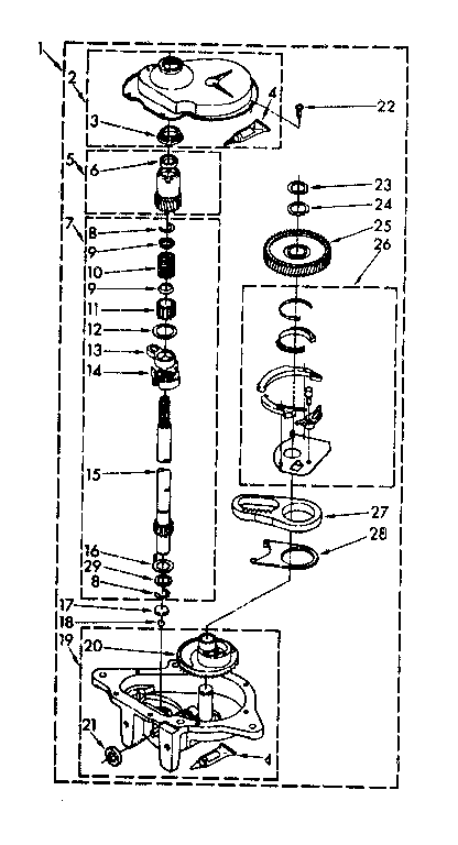 Kenmore 11082405800 gearcase parts diagram