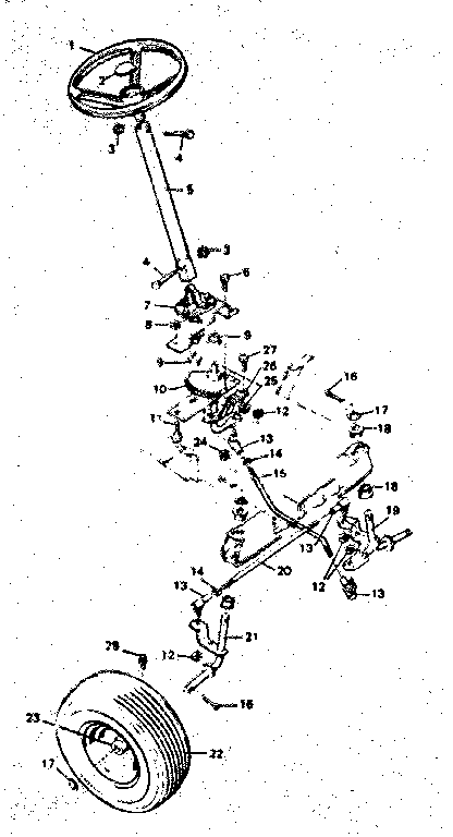 Craftsman 502255161 steering assembly diagram