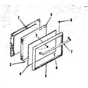 Kenmore 9114628710 oven door (for model numbers 911.4628710, 911.4628711) diagram