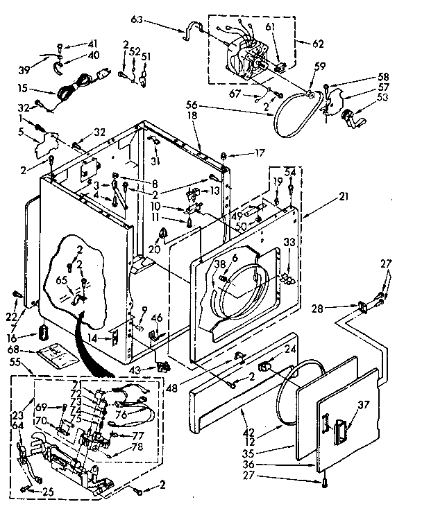 Kenmore 11087405800 cabinet parts diagram