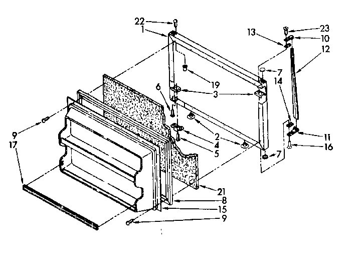 Kenmore 1068672280 freezer door parts diagram