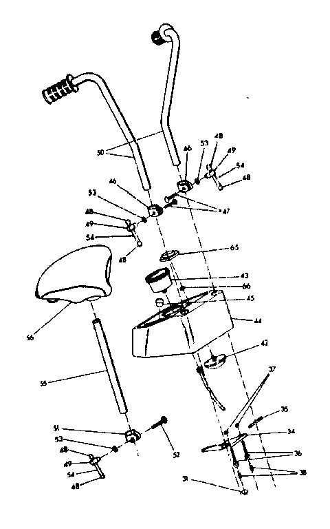 Lifestyler 26628899 handlebar and console assembly diagram