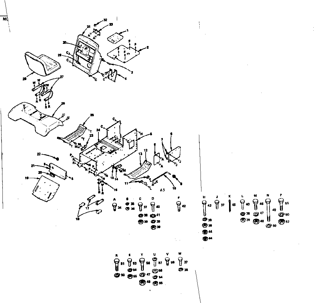 Craftsman 91725161 chassis, fender & dashboard diagram