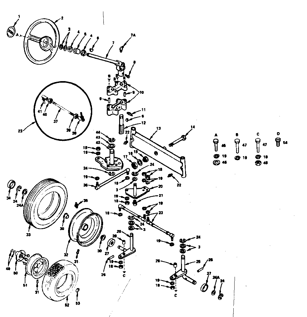 Craftsman 91725161 steering and front axle diagram